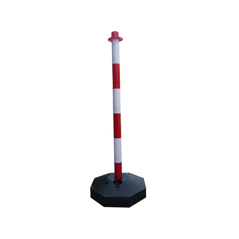 Красный белый резиновый предупреждающий столб столба делинеатор ПЭ столбца с основанием для дорожного движения и знака Сасфеты парковки